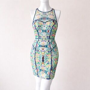 Milly Silk Cotton Abstract Print Sheath Dress Size 4 NWOT